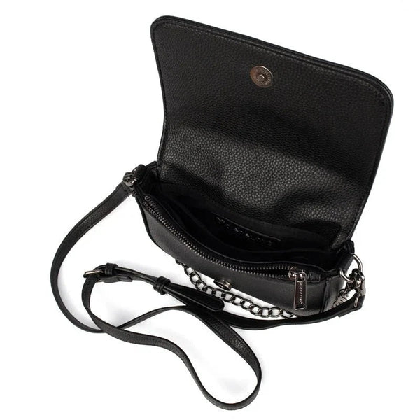 SMALL BLACK VEGAN LEATHER CROSSBODY Handbag prenelove 