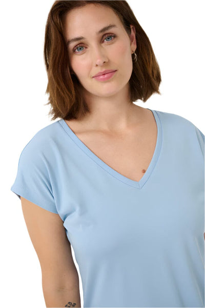 SOFT CHAMBRAY BASIC V NECK T SHIRT Blouse Kaffe 