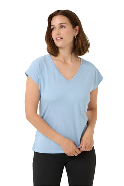 SOFT CHAMBRAY BASIC V NECK T SHIRT Blouse Kaffe 