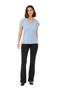 SOFT CHAMBRAY BASIC V NECK T SHIRT Blouse Kaffe XS Soft Chambray 