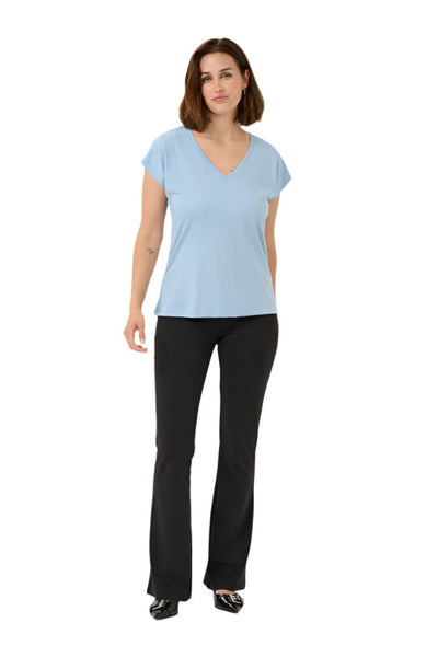 SOFT CHAMBRAY BASIC V NECK T SHIRT Blouse Kaffe XS Soft Chambray 