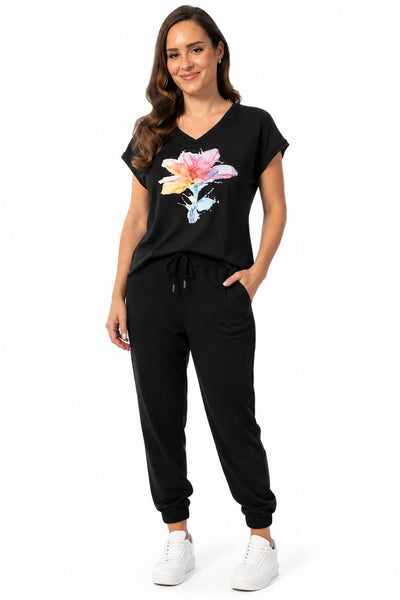 SOFT FLOWER VNECK TSHIRT Top Bali 