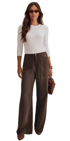SPLENDID ULTRA SOFT BROWN DRAWSTRING PANT Pant Splendid S brown 