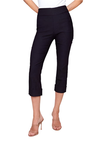 STRETCH PULL ON NAVY PANT WITH CUFF Pant Charlie B. 