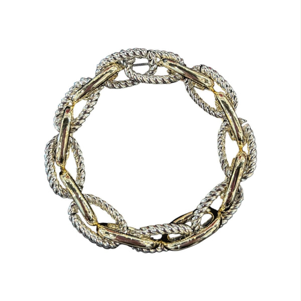 STRETCHY BIG CHAIN LINK BRACELET Bracelet FashionWear Collection SIlver/Gold 