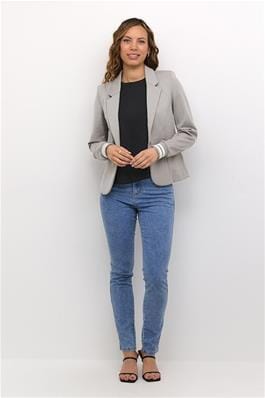 STRIPED CUFF SPORTY GREY BLAZER Blazer Kaffe S Grey 