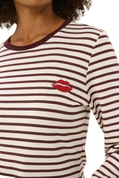 STRIPED LONG SLEEVE CREW NECK T SHIRT Top CULTURE 