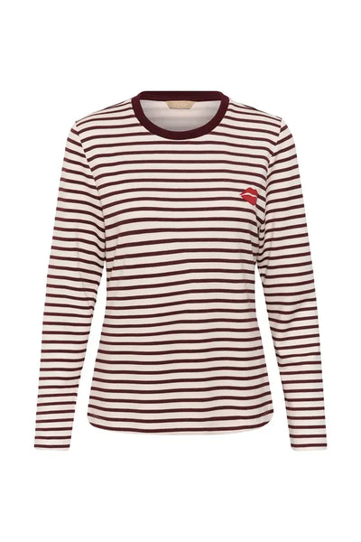 STRIPED LONG SLEEVE CREW NECK T SHIRT Top CULTURE 