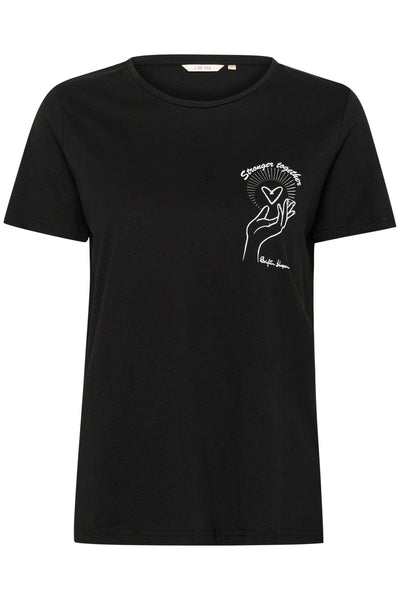 STRONGER TOGETHER HEART HAND BLACK T SHIRT T-Shirt CREAM 