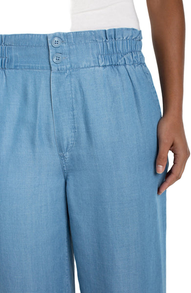 SUNLIT BLUE WIDE LEG HIGH RISE PAPERBAG SOFT JEANS Jeans Liverpool 