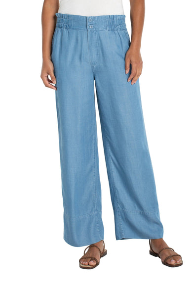 SUNLIT BLUE WIDE LEG HIGH RISE PAPERBAG SOFT JEANS Jeans Liverpool S Sunlit Light Blue 