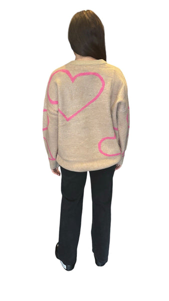 TAN BLING AMOUR OVERSIZED SWEATER Sweater Karma 