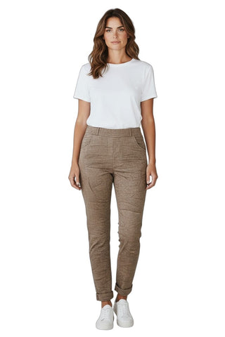 TAN VELVET JOGGER PANT Pants Eternelle 