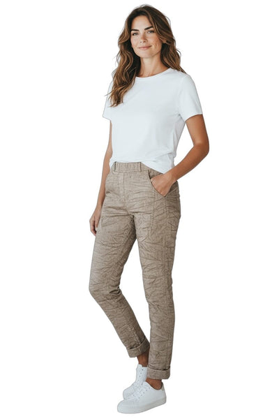 TAN VELVET JOGGER PANT Pants Eternelle 