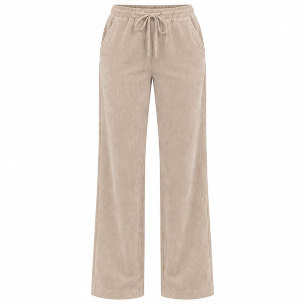 TAUPE CORDUROY DRAWSTRING PANTS Pant Femme Fatale 