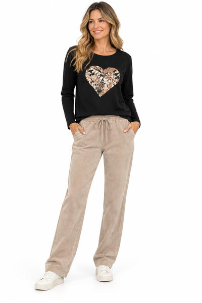 TAUPE CORDUROY DRAWSTRING PANTS Pant Femme Fatale 
