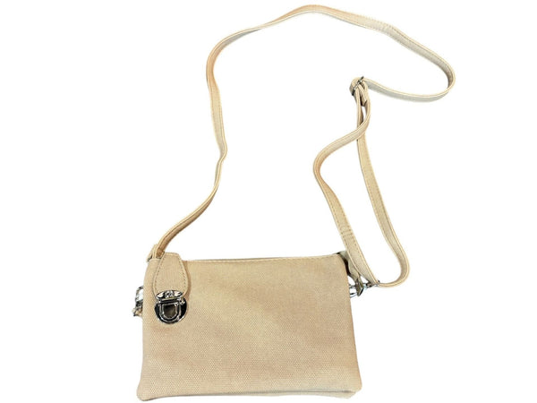 TAUPE CROSSBODY MULTI POCKET ADJUSTABLE HANDBAG Handbag CARACOL 