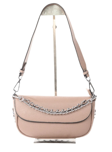 TAUPE FRONT FLAP ADJUSTABLE CHAIN STRAP HANDBAG Handbag Sayan Taupe 