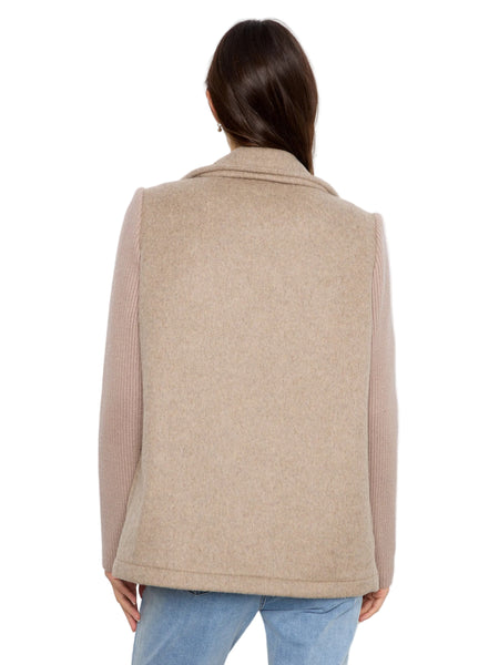 TAUPE NOTCHED LAPEL JACKET WITH RIB SLEEVE Jacket Charlie B 