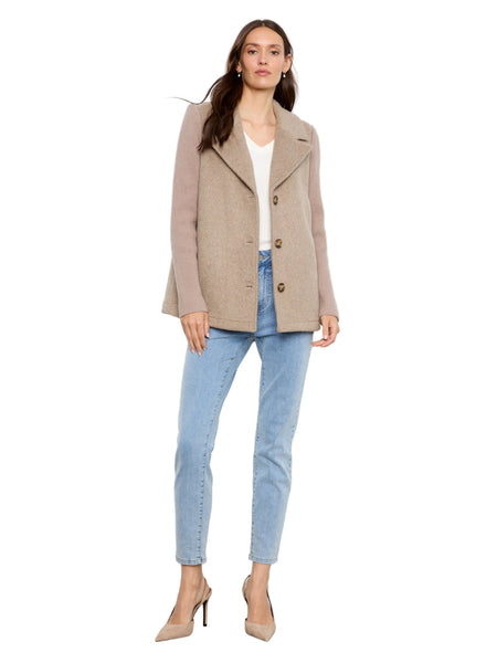 TAUPE NOTCHED LAPEL JACKET WITH RIB SLEEVE Jacket Charlie B 