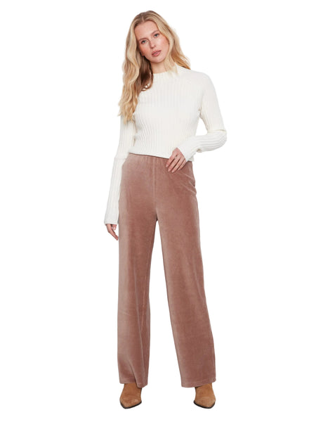 TAUPE PULL ON WIDE LEG PANTS Pant Charlie B 
