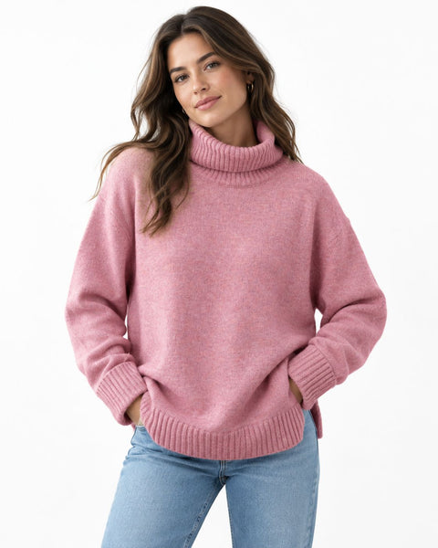 TEA ROSE DOG WALKER COZY CHUNKY SWEATER SWEATER Eco Verde O/S Tea Rose Pink 