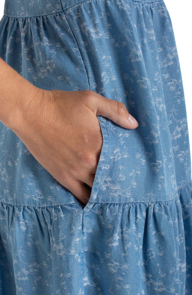 TIERED FLUTTER SLEEVE DRESS Dresses Liverpool 