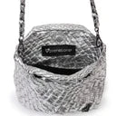 TINY HAND WOVEN SILVER TOTE Handbag prenelove OS Silver 