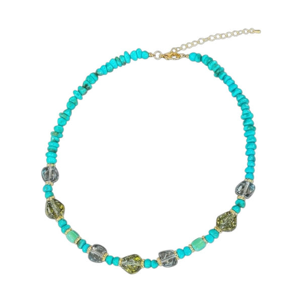 TURQUOISE GEMSTONES NECKLACE Jewelry FashionWear Collection 