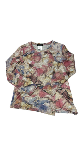 ULTRA SOFT PINK ASYMETRIC PRINTED TOP Top Bali XS Pink/Brown Mix 