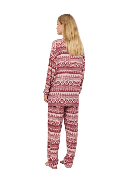 ULTRA SOFT RED TWO PIECE PAJAMA SET Pajamas FashionWear Canada 