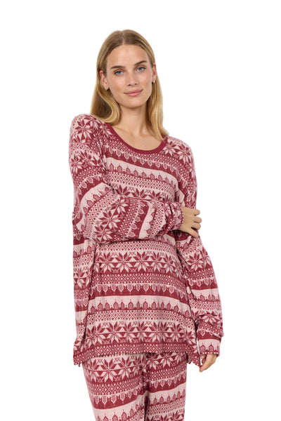 ULTRA SOFT RED TWO PIECE PAJAMA SET Pajamas FashionWear Canada 