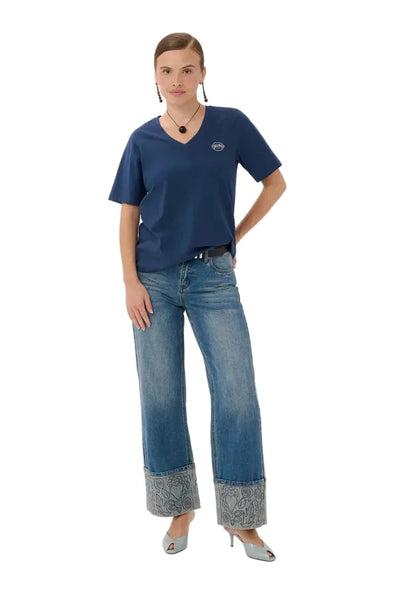 V NECK NAVY T SHIRT T Shirts & Tops CULTURE 