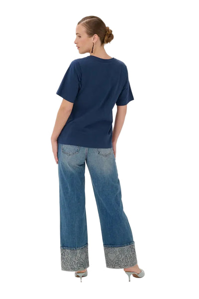 V NECK NAVY T SHIRT T Shirts & Tops CULTURE 
