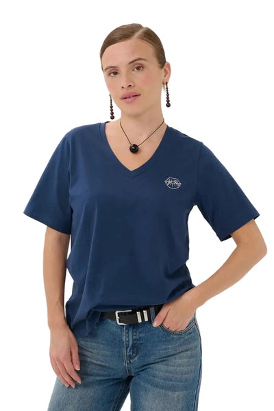 V NECK NAVY T SHIRT T Shirts & Tops CULTURE 