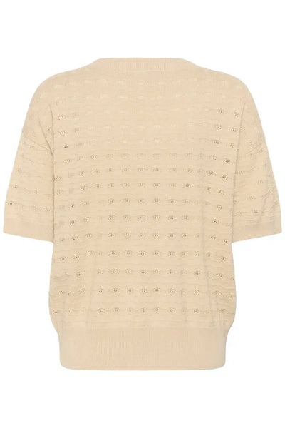 V-NECK SHORT LENGTH KNITTED CREAM PULLOVER Dresses CREAM 