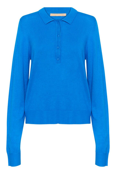 VICTORIA BLUE POLO STYLE SWEATER SWEATER CULTURE 