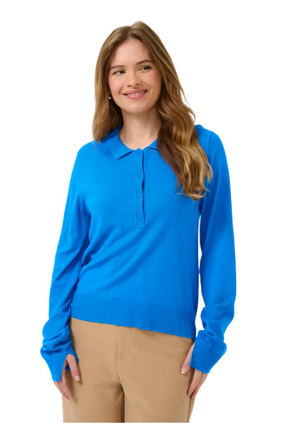 VICTORIA BLUE POLO STYLE SWEATER SWEATER CULTURE XS Victoria Blue 