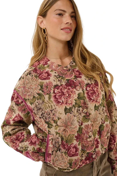 VINTAGE ROSES CROP JACKET Jacket CREAM 