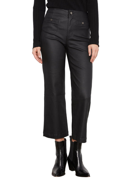 WAX TWILL FLARE PANTS WITH WELT POCKETS Pant Charlie B 2 Black 001 
