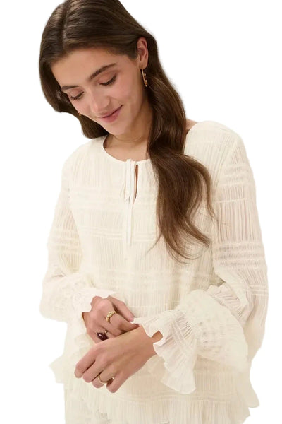 WHISPER WHITE DETAILED SLEEVE BLOUSE Dresses CREAM 
