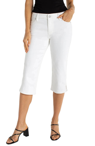 WHITE CAPRI JEANS WITH SLIT BOTTOM Jeans Liverpool 2 Bright White 