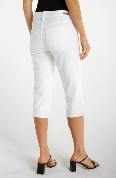 WHITE CAPRI JEANS WITH SLIT BOTTOM Jeans Liverpool 