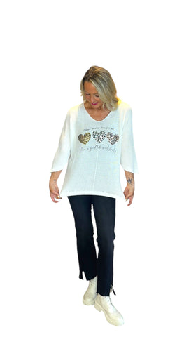 WHITE HEART METALLIC LEOPARD LOOSE OPEN KNIT SWEATER Sweater Karma 