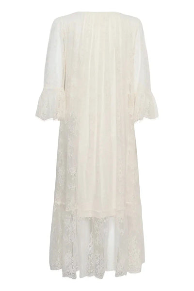 WHITE LACE LONG MAXI DRESS Dresses CREAM 