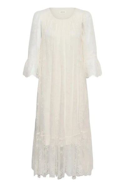 WHITE LACE LONG MAXI DRESS Dresses CREAM 