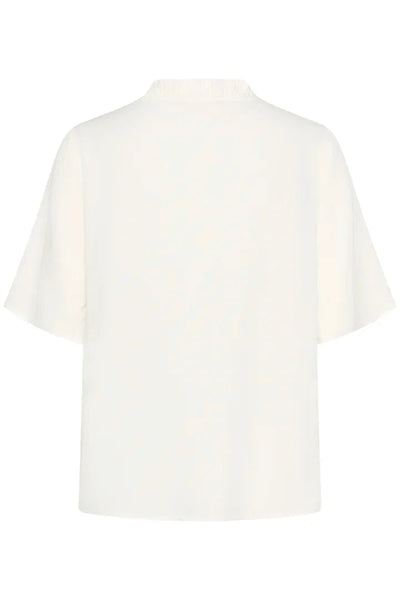 WHITE SHORT SLEEVE V NECK TOP T Shirts & Tops CULTURE 