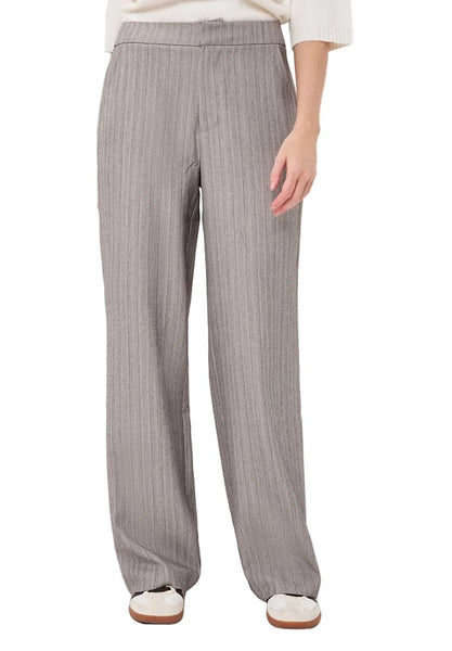 WIDE ELASTIC WAIST HERRINGBONE PANT Pants Esqualo 4 Light Grey 