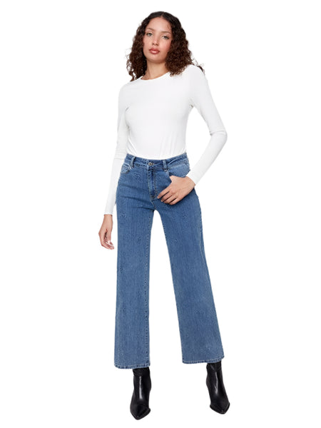 WIDE LEG DENIM HEART JEAN Pant Charlie B 