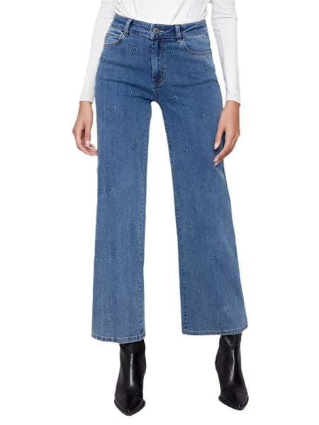 WIDE LEG DENIM HEART JEAN Pant Charlie B 